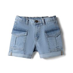 Pine Kids Cotton Woven Knee Length Solid Shorts - Navy Blue