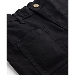 Pine Kids Woven Full Length Solid Flared Jeans - Black