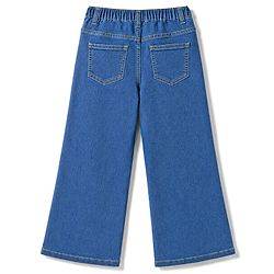 Pine Kids Woven Ankle Length Butterfly Printed Flared Jeans - Blue