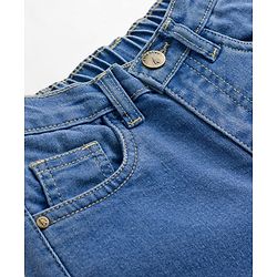 Pine Kids Woven Ankle Length Butterfly Printed Flared Jeans - Blue