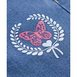 Pine Kids Woven Ankle Length Butterfly Printed Flared Jeans - Blue
