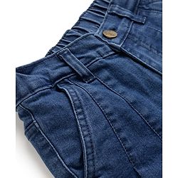 Pine Kids Cotton Mix Ankle Length Denim Jeans with Love Embroidery in Blue