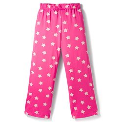Pine Kids Cotton Knit Half Sleeves Co-Ords T-Shirt & Pyjama Night-Suit With Star Print - Dark Pink