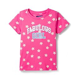 Pine Kids Cotton Knit Half Sleeves Co-Ords T-Shirt & Pyjama Night-Suit With Star Print - Dark Pink