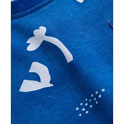 Pine Kids Cotton Knit Half Sleeves Co-Ord T-Shirt & Shorts Printed Night-Suit - Blue