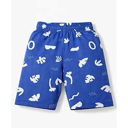Pine Kids Cotton Knit Half Sleeves Co-Ord T-Shirt & Shorts Printed Night-Suit - Blue