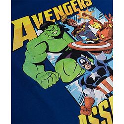 Pine Kids Marvel 100% Cotton Knit Half Sleeve T-Shirts & Shorts Set With Avengers Graphics - Multicolour