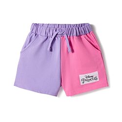 Pine Kids Disney 100% Cotton Knit Half Sleeve T-Shirt & Shorts Set With Disney Princess Graphics - Multicolour
