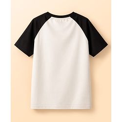 Pine Kids Cotton Knit Half Raglan Sleeves Solid Color T-Shirt - White & Red