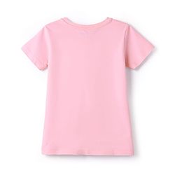 Pine Kids Cotton Knit T-Shirts Half Sleeves Round Neck Embellished Pink 4-5 Years