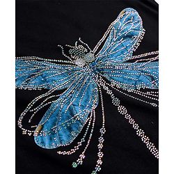 Pine Kids Cotton Knit T-Shirts with Dragonfly Embellishment Black 4-5 Years