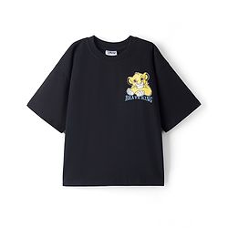 Pine Kids Disney Single Jersey Knit Half Sleeves T-Shirt With Front & Back Lion King Graphics - Black