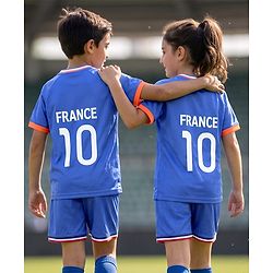 Pine Active Knit Half Raglan Sleeves T-Shirt & Shorts Set with France Football Print - Blue
