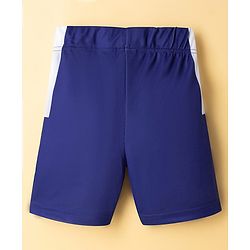 Pine Active Knit Drop Shoulder Half Sleeves T-Shirt & Shorts Set with Tennis Print - Navy Blue