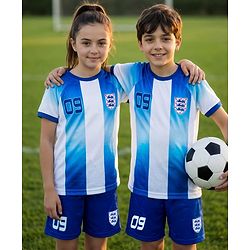 Pine Active Knit Half Sleeves Football Tee with Shorts Set - Blue