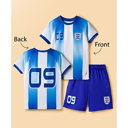 Pine Active Knit Half Sleeves Football Tee with Shorts Set - Blue