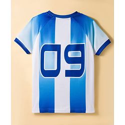 Pine Active Knit Half Sleeves Football Tee with Shorts Set - Blue