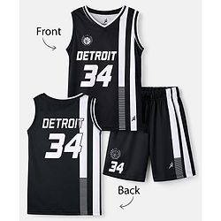 Pine Active Knit Sleeveless Basketball T-Shirt & Shorts Set - Black
