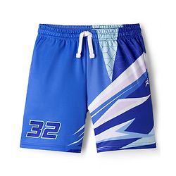 Pine Active Knit Sleeveless T-Shirt & Shorts Basketball Set With 32 Print - Blue
