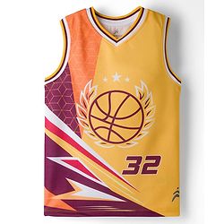 Pine Active Knit Sleeveless T-Shirt & Shorts Basket Ball Set - Yellow