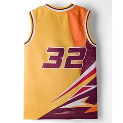 Pine Active Knit Sleeveless T-Shirt & Shorts Basket Ball Set - Yellow