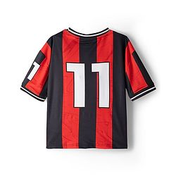 Pine Active Knit Half Sleeves T-Shirt & Shorts Football Set - Black & Red