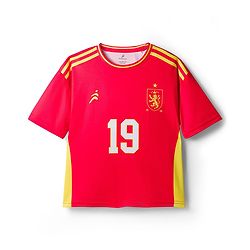 Pine Active Knit Half Sleeves T-Shirt With Shorts Football Set With 19 Print - Red