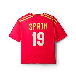 Pine Active Knit Half Sleeves T-Shirt With Shorts Football Set With 19 Print - Red