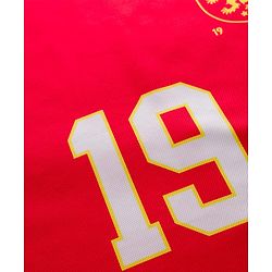 Pine Active Knit Half Sleeves T-Shirt With Shorts Football Set With 19 Print - Red