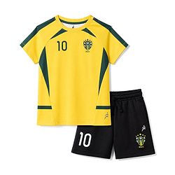 Pine Active Knit Raglan Sleeves T-Shirt & Shorts Football Set - Yellow