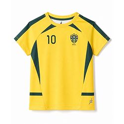 Pine Active Knit Raglan Sleeves T-Shirt & Shorts Football Set - Yellow