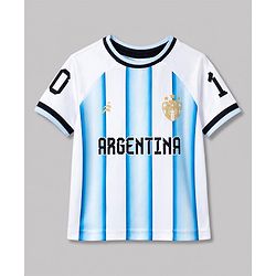 Pine Active Knit Half Sleeves T-Shirt & Shorts Football Set With Argentina Print - Multicolor