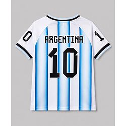 Pine Active Knit Half Sleeves T-Shirt & Shorts Football Set With Argentina Print - Multicolor