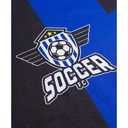 Pine Active Knit Half Sleeves Football Tee with Shorts Set - Blue & Black