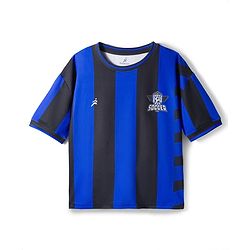 Pine Active Knit Half Sleeves Football Tee with Shorts Set - Blue & Black