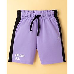 Pine Active Knit Sleeveless Tank T-Shirt & Shorts Set with Athletic Print - Lavender