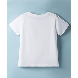 Pine Kids Cotton Knit Half Sleeves Embellished T-Shirt With Cherry Print & Applique Detailing - White