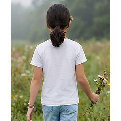 Pine Kids Cotton Knit Half Sleeves T-Shirt With Floral & Bow Print - White