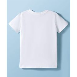 Pine Kids Cotton Knit Half Sleeves T-Shirt With Floral & Bow Print - White