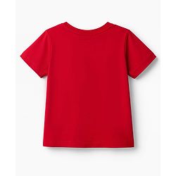 Pine Kids Cotton Knit T-Shirts Half Sleeves Round Neck Hearts Print Red 4-5 Years