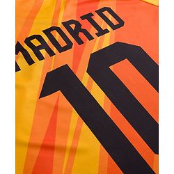 Pine Active Knit Raglan Sleeves T-Shirt With Front & Back Madrid Print - Orange