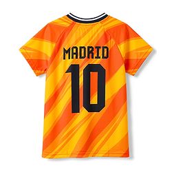 Pine Active Knit Raglan Sleeves T-Shirt With Front & Back Madrid Print - Orange