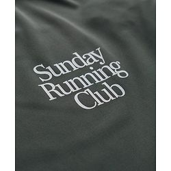Pine Active Knit Drop Shoulder Half Sleeves T-Shirt With Sunday Running Club Print - Green