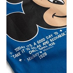 Pine Kids Disney Single Jersey Knit Half Sleeve T-Shirt with Front & Back Mickey Mouse Graphics -  Blue