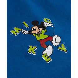 Pine Kids Disney Single Jersey Knit Half Sleeve T-Shirt with Front & Back Mickey Mouse Graphics -  Blue