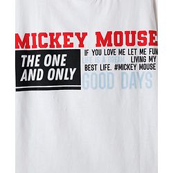 Pine Kids Disney Single Jersey Knit Half Sleeves T-Shirt With Front & Back Mickey Mouse Graphics - White