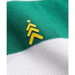 Pine Kids Cotton Knit Half Sleeves Striped Polo T-Shirt - Green