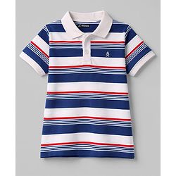 Pine Kids Cotton Knit T-Shirt Striped Polo Neck Half Sleeves Multi Color 5-6 Years