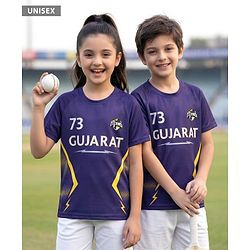 Pine Active Knit Half Sleeves Gujarat IPL Jersey T-Shirt - Navy Blue