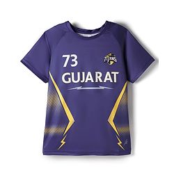 Pine Active Knit Half Sleeves Gujarat IPL Jersey T-Shirt - Navy Blue
